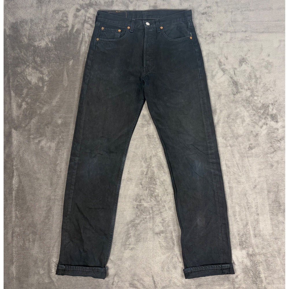 Vintage Levi's Jeans Mens 30 Black 501 Straight Leg Button Fly Denim 501-0121
